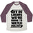 Virgin Teez  Baseball Tee Unisex Tri-Blend Baseball Tee / small / Oatmeal / Maroon GET IN LOSERS WE'RE GOING TO WATCH HOCKEY UNISEX TRI-BLEND BASEBALL TEE