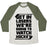 Virgin Teez  Baseball Tee Unisex Tri-Blend Baseball Tee / small / Oatmeal / Moss GET IN LOSERS WE'RE GOING TO WATCH HOCKEY UNISEX TRI-BLEND BASEBALL TEE