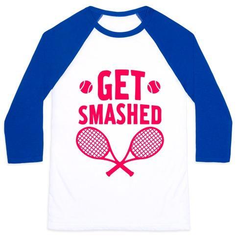 Virgin Teez  Baseball Tee Unisex Classic Baseball Tee / x-small / White/Blue GET SMASHED UNISEX CLASSIC BASEBALL TEE