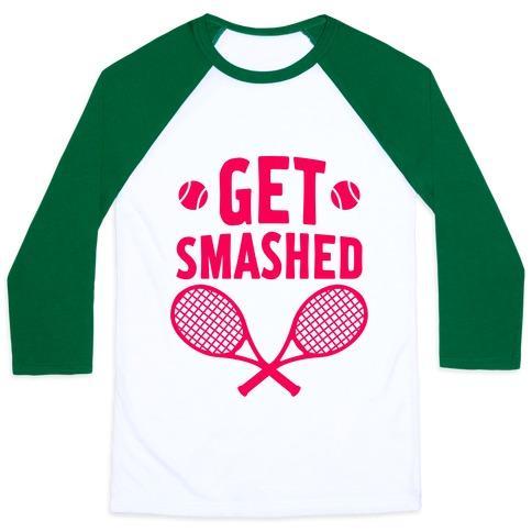 Virgin Teez  Baseball Tee Unisex Classic Baseball Tee / x-small / White/Dark Green GET SMASHED UNISEX CLASSIC BASEBALL TEE