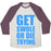 Virgin Teez  Baseball Tee Unisex Tri-Blend Baseball Tee / small / Oatmeal / Maroon GET SWOLE OR DIE TRYING UNISEX TRI-BLEND BASEBALL TEE