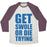 Virgin Teez  Baseball Tee Unisex Tri-Blend Baseball Tee / small / Oatmeal / Maroon GET SWOLE OR DIE TRYING UNISEX TRI-BLEND BASEBALL TEE