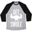 Virgin Teez  Baseball Tee Unisex Tri-Blend Baseball Tee / small / Athletic Gray / Black GET SWOLE UNISEX TRI-BLEND BASEBALL TEE