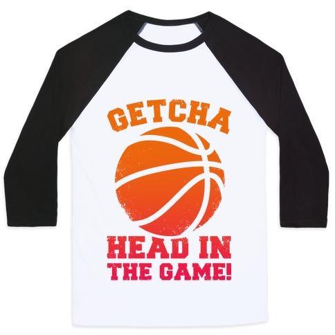 Virgin Teez  Baseball Tee Unisex Classic Baseball Tee / x-small / White/Black GETCHA HEAD IN THE GAME! UNISEX CLASSIC BASEBALL TEE