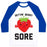 Virgin Teez  Baseball Tee Unisex Classic Baseball Tee / x-small / White/Blue GETTIN' BERRY SORE UNISEX CLASSIC BASEBALL TEE