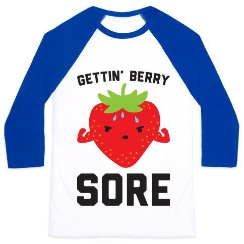 Virgin Teez  Baseball Tee Unisex Classic Baseball Tee / x-small / White/Blue GETTIN' BERRY SORE UNISEX CLASSIC BASEBALL TEE