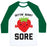 Virgin Teez  Baseball Tee Unisex Classic Baseball Tee / x-small / White/Dark Green GETTIN' BERRY SORE UNISEX CLASSIC BASEBALL TEE