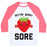 Virgin Teez  Baseball Tee Unisex Classic Baseball Tee / x-small / White/Neon Pink GETTIN' BERRY SORE UNISEX CLASSIC BASEBALL TEE