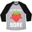Virgin Teez  Baseball Tee Unisex Tri-Blend Baseball Tee / small / Athletic Gray / Black GETTIN' BERRY SORE UNISEX TRI-BLEND BASEBALL TEE