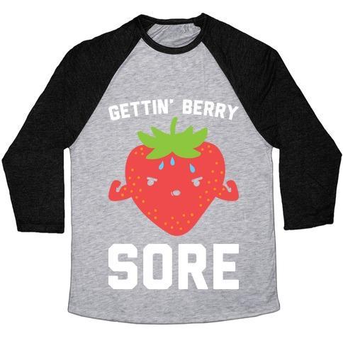 Virgin Teez  Baseball Tee Unisex Tri-Blend Baseball Tee / small / Athletic Gray / Black GETTIN' BERRY SORE UNISEX TRI-BLEND BASEBALL TEE