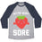 Virgin Teez  Baseball Tee Unisex Tri-Blend Baseball Tee / small / Athletic Gray / Navy GETTIN' BERRY SORE UNISEX TRI-BLEND BASEBALL TEE