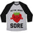 Virgin Teez  Baseball Tee Unisex Tri-Blend Baseball Tee / small / Athletic Gray / Black GETTIN' BERRY SORE UNISEX TRI-BLEND BASEBALL TEE