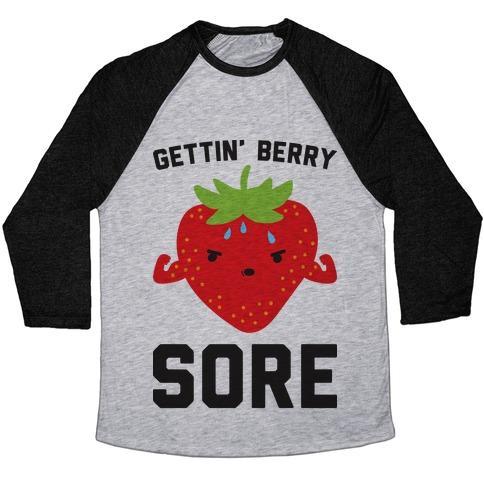 Virgin Teez  Baseball Tee Unisex Tri-Blend Baseball Tee / small / Athletic Gray / Black GETTIN' BERRY SORE UNISEX TRI-BLEND BASEBALL TEE