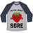 Virgin Teez  Baseball Tee Unisex Tri-Blend Baseball Tee / small / Athletic Gray / Navy GETTIN' BERRY SORE UNISEX TRI-BLEND BASEBALL TEE