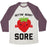 Virgin Teez  Baseball Tee Unisex Tri-Blend Baseball Tee / small / Oatmeal / Maroon GETTIN' BERRY SORE UNISEX TRI-BLEND BASEBALL TEE