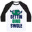 Virgin Teez  Baseball Tee Unisex Classic Baseball Tee / x-small / White/Black GETTIN' DINO SWOLE UNISEX CLASSIC BASEBALL TEE