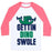 Virgin Teez  Baseball Tee Unisex Classic Baseball Tee / x-small / White/Neon Pink GETTIN' DINO SWOLE UNISEX CLASSIC BASEBALL TEE