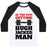 Virgin Teez  Baseball Tee Unisex Classic Baseball Tee / x-small / White/Black GETTIN' HUGH JACKED MAN UNISEX CLASSIC BASEBALL TEE