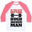 Virgin Teez  Baseball Tee Unisex Classic Baseball Tee / x-small / White/Neon Pink GETTIN' HUGH JACKED MAN UNISEX CLASSIC BASEBALL TEE