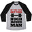 Virgin Teez  Baseball Tee Unisex Tri-Blend Baseball Tee / small / Athletic Gray / Black GETTIN' HUGH JACKED MAN UNISEX TRI-BLEND BASEBALL TEE