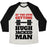 Virgin Teez  Baseball Tee Unisex Tri-Blend Baseball Tee / small / Oatmeal / Black GETTIN' HUGH JACKED MAN UNISEX TRI-BLEND BASEBALL TEE