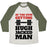 Virgin Teez  Baseball Tee Unisex Tri-Blend Baseball Tee / small / Oatmeal / Moss GETTIN' HUGH JACKED MAN UNISEX TRI-BLEND BASEBALL TEE