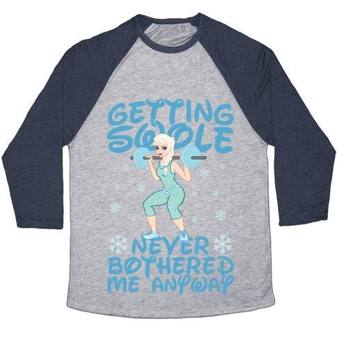 Virgin Teez  Baseball Tee Unisex Tri-Blend Baseball Tee / small / Athletic Gray / Navy GETTIN SWOLE NEVER BOTHERED ME ANYWAY UNISEX TRI-BLEND BASEBALL TEE