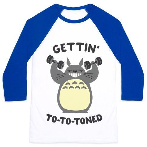 Virgin Teez  Baseball Tee Unisex Classic Baseball Tee / x-small / White/Blue GETTIN' TOTOTONED UNISEX CLASSIC BASEBALL TEE