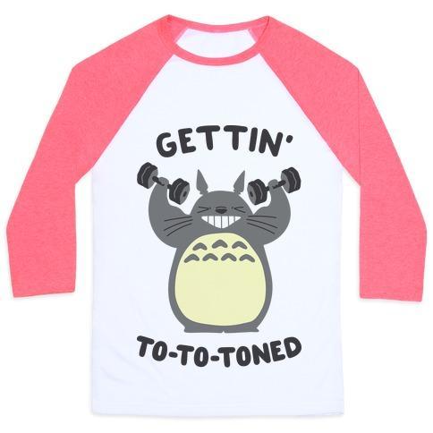 Virgin Teez  Baseball Tee Unisex Classic Baseball Tee / x-small / White/Neon Pink GETTIN' TOTOTONED UNISEX CLASSIC BASEBALL TEE