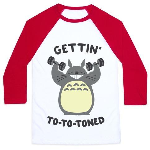 Virgin Teez  Baseball Tee Unisex Classic Baseball Tee / x-small / White/Red GETTIN' TOTOTONED UNISEX CLASSIC BASEBALL TEE