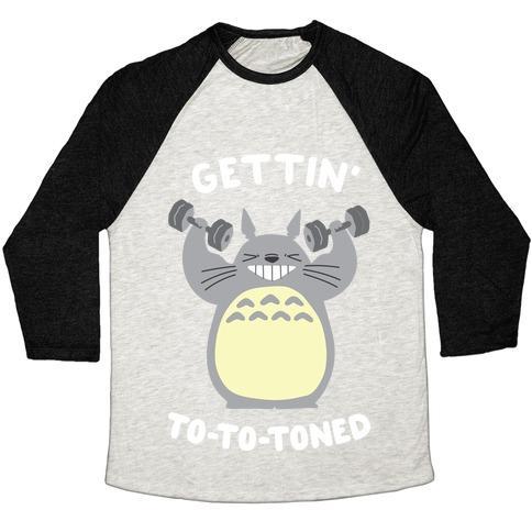 Virgin Teez  Baseball Tee Unisex Tri-Blend Baseball Tee / small / Oatmeal / Black GETTIN' TOTOTONED UNISEX TRI-BLEND BASEBALL TEE