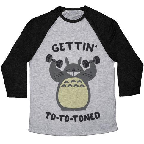 Virgin Teez  Baseball Tee Unisex Tri-Blend Baseball Tee / small / Athletic Gray / Black GETTIN' TOTOTONED UNISEX TRI-BLEND BASEBALL TEE