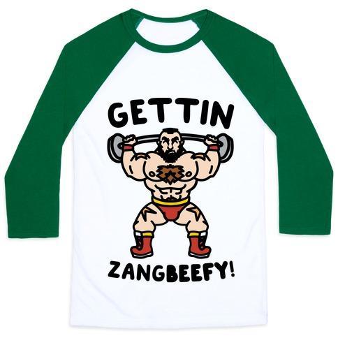 Virgin Teez  Baseball Tee Unisex Classic Baseball Tee / x-small / White/Dark Green GETTIN ZANGBEEFY PARODY UNISEX CLASSIC BASEBALL TEE