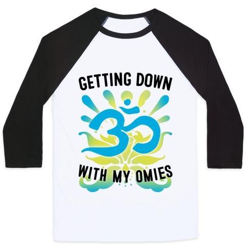 Virgin Teez  Baseball Tee Unisex Classic Baseball Tee / x-small / White/Black GETTING DOWN WITH MY OMIES UNISEX CLASSIC BASEBALL TEE