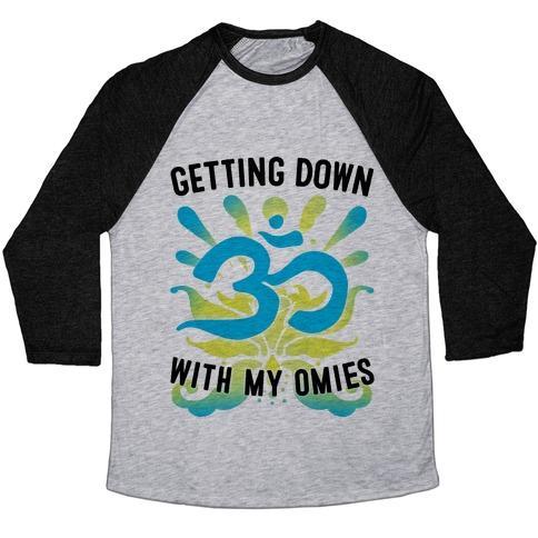 Virgin Teez  Baseball Tee Unisex Tri-Blend Baseball Tee / small / Athletic Gray / Black GETTING DOWN WITH MY OMIES UNISEX TRI-BLEND BASEBALL TEE
