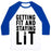 Virgin Teez  Baseball Tee Unisex Classic Baseball Tee / x-small / White/Blue GETTING FIT AND STAYING LIT UNISEX CLASSIC BASEBALL TEE