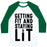 Virgin Teez  Baseball Tee Unisex Classic Baseball Tee / x-small / White/Dark Green GETTING FIT AND STAYING LIT UNISEX CLASSIC BASEBALL TEE