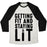 Virgin Teez  Baseball Tee Unisex Tri-Blend Baseball Tee / small / Oatmeal / Black GETTING FIT AND STAYING LIT UNISEX TRI-BLEND BASEBALL TEE
