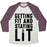 Virgin Teez  Baseball Tee Unisex Tri-Blend Baseball Tee / small / Oatmeal / Maroon GETTING FIT AND STAYING LIT UNISEX TRI-BLEND BASEBALL TEE