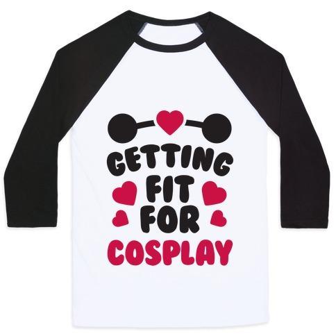 Virgin Teez  Baseball Tee Unisex Classic Baseball Tee / x-small / White/Black GETTING FIT FOR COSPLAY UNISEX CLASSIC BASEBALL TEE