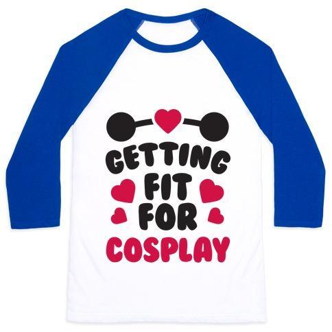 Virgin Teez  Baseball Tee Unisex Classic Baseball Tee / x-small / White/Blue GETTING FIT FOR COSPLAY UNISEX CLASSIC BASEBALL TEE