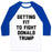 Virgin Teez  Baseball Tee Unisex Classic Baseball Tee / x-small / White/Blue GETTING FIT TO FIGHT DONALD TRUMP UNISEX CLASSIC BASEBALL TEE