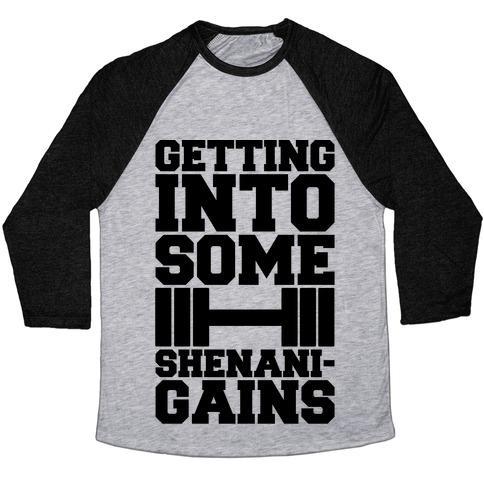 Virgin Teez  Baseball Tee Unisex Tri-Blend Baseball Tee / small / Athletic Gray / Black GETTING INTO SOME SHENANIGAINS UNISEX TRI-BLEND BASEBALL TEE