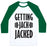 Virgin Teez  Baseball Tee Unisex Classic Baseball Tee / x-small / White/Dark Green GETTING JACK JACKED PARODY UNISEX CLASSIC BASEBALL TEE