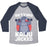 Virgin Teez  Baseball Tee Unisex Tri-Blend Baseball Tee / small / Athletic Gray / Navy GETTING KAIJU-JACKED UNISEX TRI-BLEND BASEBALL TEE