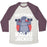 Virgin Teez  Baseball Tee Unisex Tri-Blend Baseball Tee / small / Oatmeal / Maroon GETTING KAIJU-JACKED UNISEX TRI-BLEND BASEBALL TEE