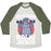 Virgin Teez  Baseball Tee Unisex Tri-Blend Baseball Tee / small / Oatmeal / Moss GETTING KAIJU-JACKED UNISEX TRI-BLEND BASEBALL TEE