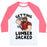Virgin Teez  Baseball Tee Unisex Classic Baseball Tee / x-small / White/Neon Pink GETTING LUMBERJACKED UNISEX CLASSIC BASEBALL TEE