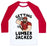 Virgin Teez  Baseball Tee Unisex Classic Baseball Tee / x-small / White/Red GETTING LUMBERJACKED UNISEX CLASSIC BASEBALL TEE
