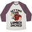 Virgin Teez  Baseball Tee Unisex Tri-Blend Baseball Tee / small / Oatmeal / Maroon GETTING LUMBERJACKED UNISEX TRI-BLEND BASEBALL TEE